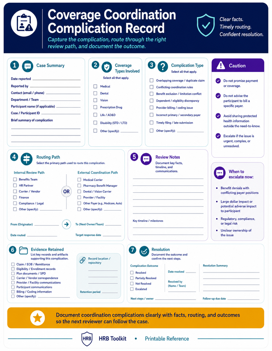Coverage Coordination Complication Record portrait preview